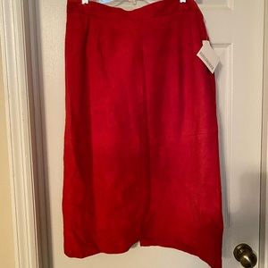 Red Suede Skirt